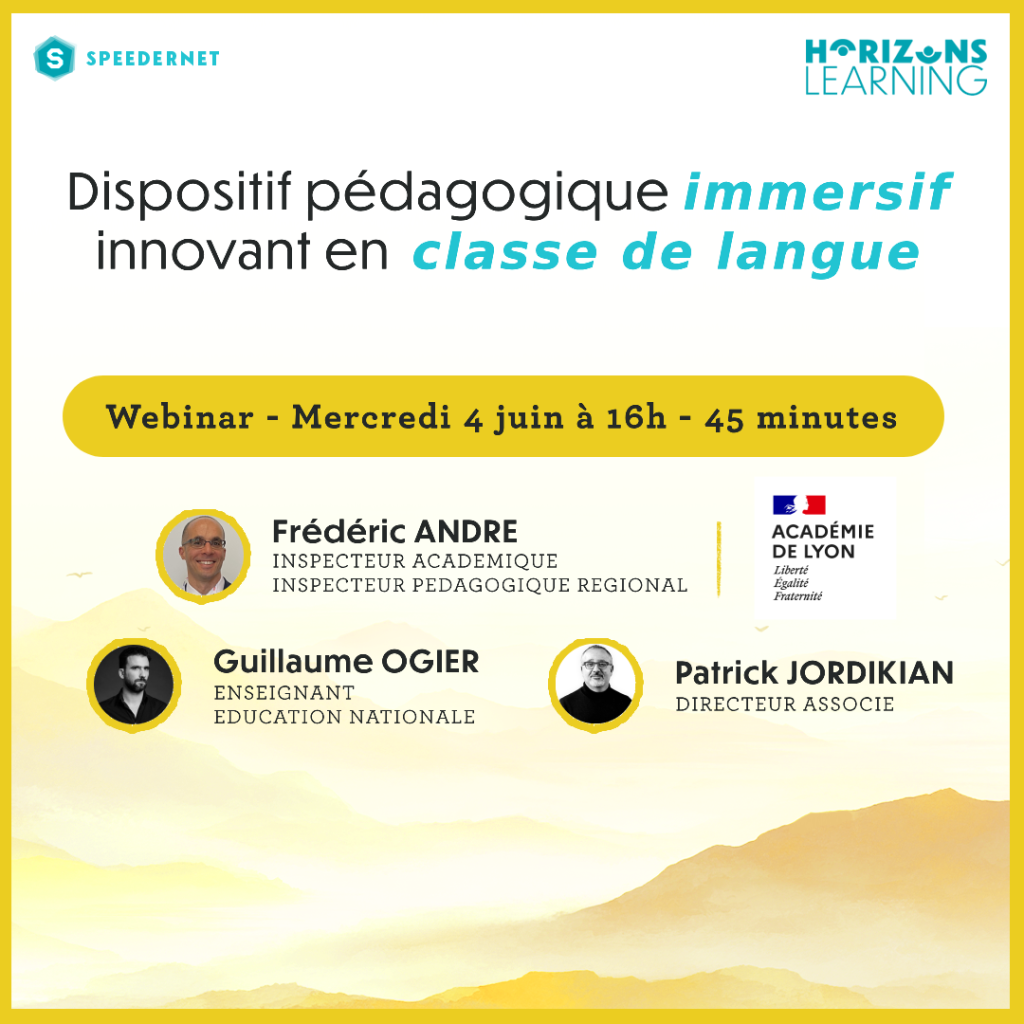Visuel de présentation conférence ACADEMIE DE LYON - Horizons Learning Speedernet
