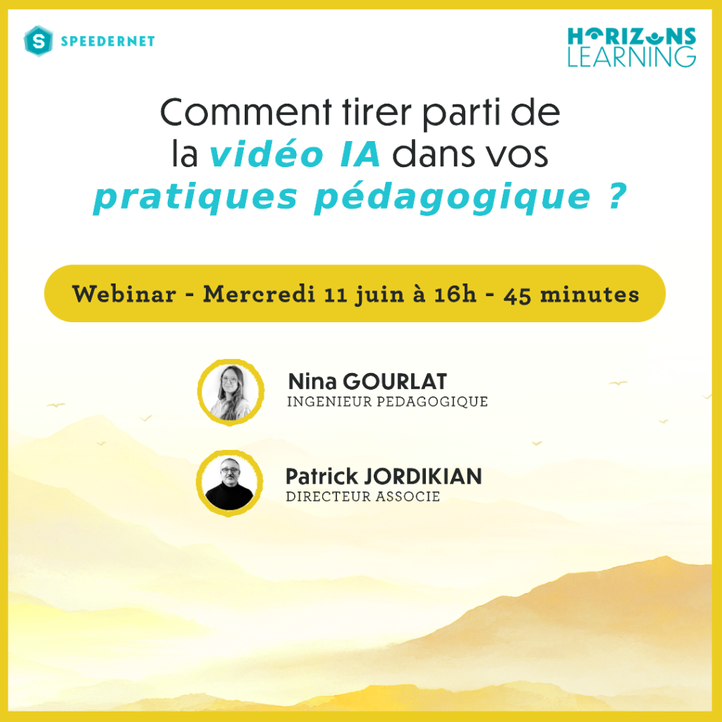 Visuel de présentation conférence VIDEO IA - Horizons Learning Speedernet